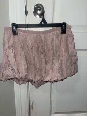 Fashion Nova Blush Pink High Waist Ruffle Bubble Shorts